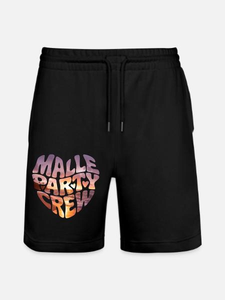 Malle Party Crew - Stanley/Stella Unisex Bio Joggingshorts Trainer  - Schwarz