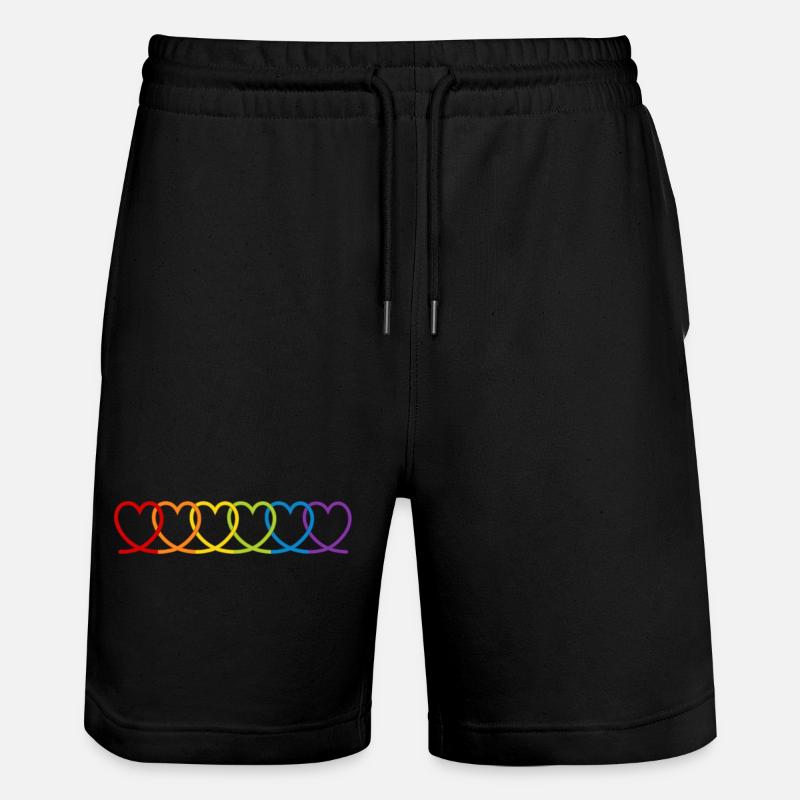 Coeurs arc-en-ciel - Short de jogging bio TRAINER Stanley/Stella unisexe - noir