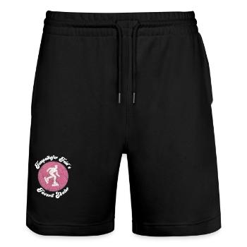 Tempelhofer Feld Skater - Stanley/Stella Unisex Bio Joggingshorts Trainer  - Schwarz - Vorne - Nik (191cm) & Marisol (170cm)