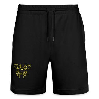 KREBS yellow - Stanley/Stella Unisex Bio Joggingshorts Trainer  - Schwarz - Vorne - Nik (191cm) & Marisol (170cm)