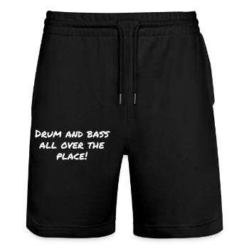 Drum and bass all over the place - Stanley/Stella Trainer Unisex Organic Jogging Shorts - black - Front - Nik (191cm) & Marisol (170cm)