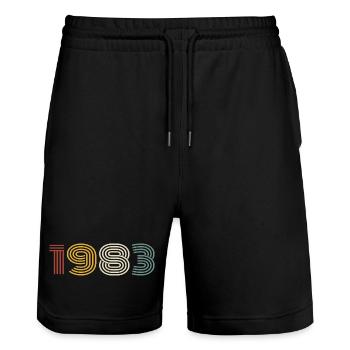 1983 Retro Style 1983 Birthday 1983 Vintage - Stanley/Stella Trainer Unisex Organic Jogging Shorts - black - Front - Nik (191cm) & Marisol (170cm)