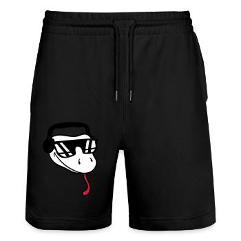 gesicht cool dj musik party feiern sonnenbrille ko - Stanley/Stella Unisex Bio Joggingshorts Trainer  - Schwarz - Vorne - Nik (191cm) & Marisol (170cm)