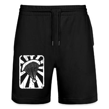 Paraglider - Stanley/Stella Trainer Unisex Organic Jogging Shorts - black - Front - Nik (191cm) & Marisol (170cm)