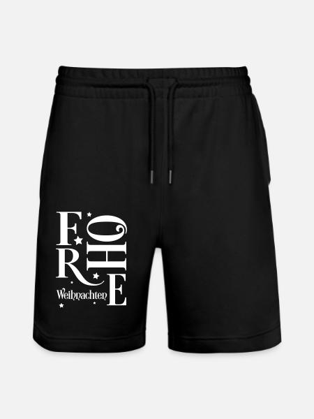 Frohe Weihnachten - Stanley/Stella Unisex Bio Joggingshorts Trainer  - Schwarz