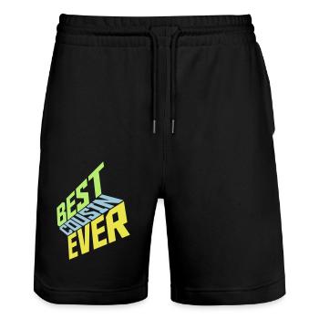 best cousin ever quote - Stanley/Stella Trainer Unisex Organic Jogging Shorts - black - Front - Nik (191cm) & Marisol (170cm)
