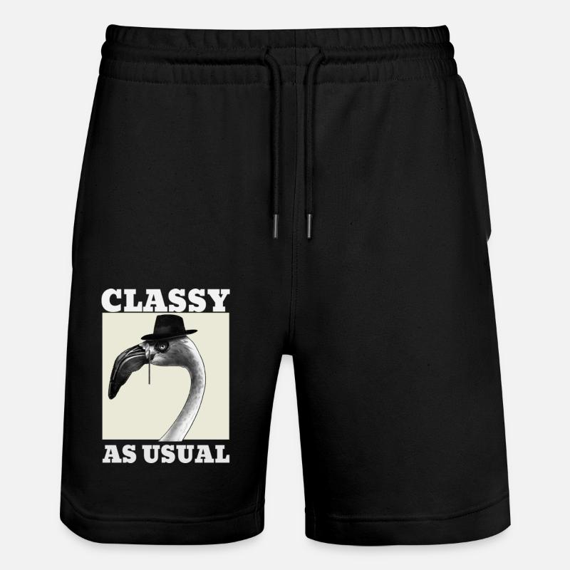 Classy As Usual Flamingo - Stanley/Stella Trainer Unisex Organic Jogging Shorts - black