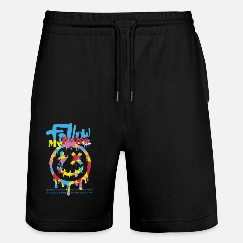 Befolge Meine Regeln - Stanley/Stella Unisex Bio Joggingshorts Trainer  - Schwarz