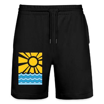 Sommer - Stanley/Stella Unisex Bio Joggingshorts Trainer  - Schwarz - Vorne - Nik (191cm) & Marisol (170cm)