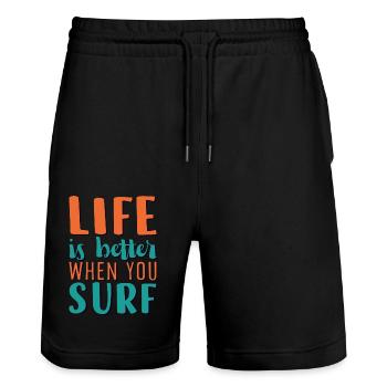 Wassersport - Stanley/Stella Unisex Bio Joggingshorts Trainer  - Schwarz - Vorne - Nik (191cm) & Marisol (170cm)