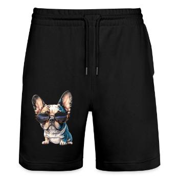 Le frais - Short de jogging bio TRAINER Stanley/Stella unisexe - noir - Devant - Nik (191cm) & Marisol (170cm)