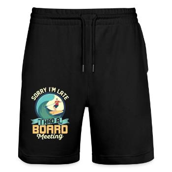 Sorry I'm Late I Had A Board Meeting Stand Up Padd - Stanley/Stella Unisex Bio Joggingshorts Trainer  - Schwarz - Vorne - Nik (191cm) & Marisol (170cm)