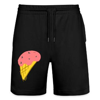 Crème glacée à la fraise - Short de jogging bio TRAINER Stanley/Stella unisexe - noir - Devant - Nik (191cm) & Marisol (170cm)