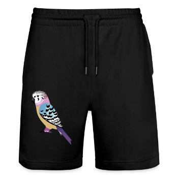 Budgie Bird Cockatiel Bird Propriétaire - Short de jogging bio TRAINER Stanley/Stella unisexe - noir - Devant - Nik (191cm) & Marisol (170cm)