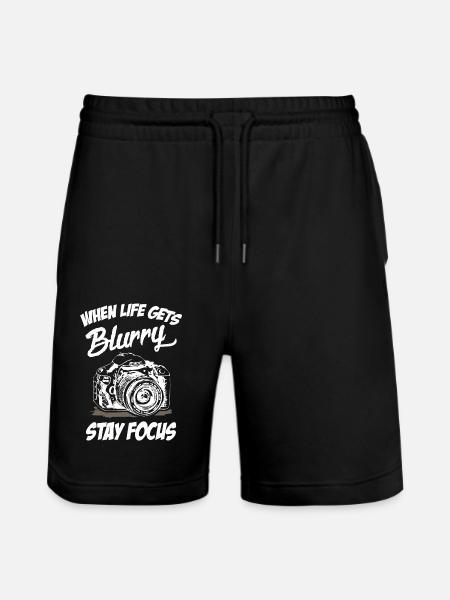 Photographer Stay Focus - Stanley/Stella Trainer Unisex Organic Jogging Shorts - black