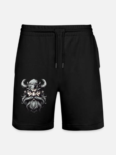 horned helmet - Stanley/Stella Trainer Unisex Organic Jogging Shorts - black