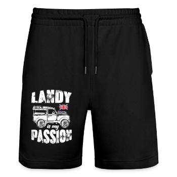 Landy is My Passion - Stanley/Stella Unisex Bio Joggingshorts Trainer  - Schwarz - Vorne - Nik (191cm) & Marisol (170cm)