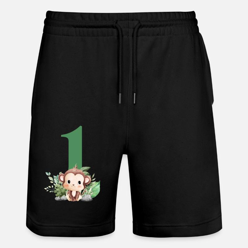 1e anniversaire singe safari - Short de jogging bio TRAINER Stanley/Stella unisexe - noir