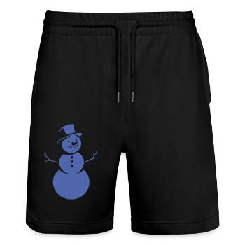 Minimalistische Silhouette eines Schneemanns - Stanley/Stella Unisex Bio Joggingshorts Trainer  - Schwarz - Vorne - Nik (191cm) & Marisol (170cm)