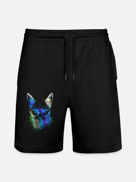 Bunte Katzen - Stanley/Stella Unisex Bio Joggingshorts Trainer - Schwarz
