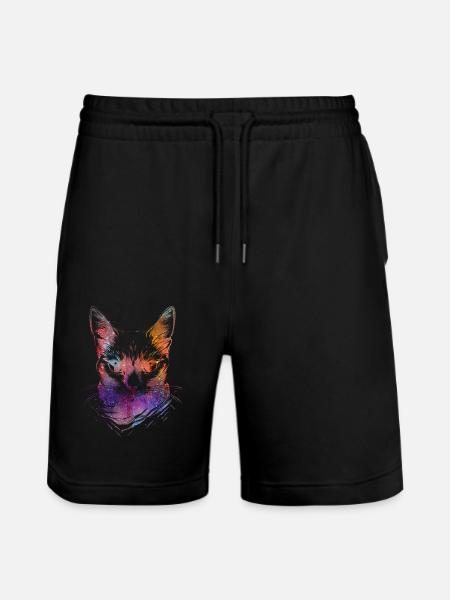 Bunte Katzen - Stanley/Stella Unisex Bio Joggingshorts Trainer - Schwarz