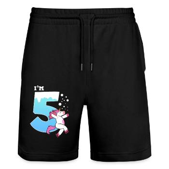Ice skating Ice skating Ice skating - Stanley/Stella Trainer Unisex Organic Jogging Shorts - black - Front - Nik (191cm) & Marisol (170cm)