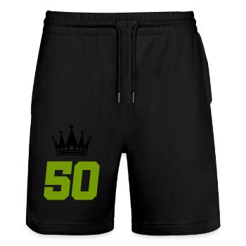 50 CZK - Short de jogging bio TRAINER Stanley/Stella unisexe - noir - Devant - Nik (191cm) & Marisol (170cm)