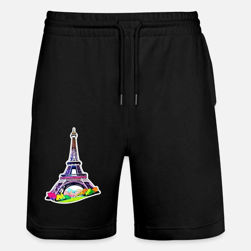 Eiffel Tower #2 - Stanley/Stella Trainer Unisex Organic Jogging Shorts - black