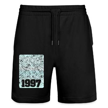 Numéro 1997 - Short de jogging bio TRAINER Stanley/Stella unisexe - noir - Devant - Nik (191cm) & Marisol (170cm)