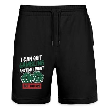 Funny Betting Quote – $20 Stake - Stanley/Stella Trainer Unisex Organic Jogging Shorts - black - Front - Nik (191cm) & Marisol (170cm)