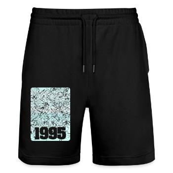 Numéro 1995 - Short de jogging bio TRAINER Stanley/Stella unisexe - noir - Devant - Nik (191cm) & Marisol (170cm)