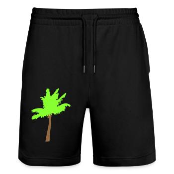 Palm Tree Island Tree Plage Vacances Noix de Mer Cool - Short de jogging bio TRAINER Stanley/Stella unisexe - noir - Devant - Nik (191cm) & Marisol (170cm)
