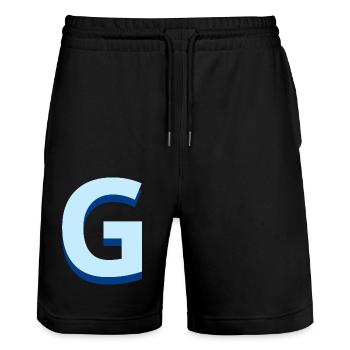 Pop und moderner blauer Buchstabe g - Stanley/Stella Unisex Bio Joggingshorts Trainer  - Schwarz - Vorne - Nik (191cm) & Marisol (170cm)