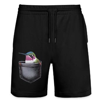 Kolibri - Stanley/Stella Unisex Bio Joggingshorts Trainer  - Schwarz - Vorne - Nik (191cm) & Marisol (170cm)
