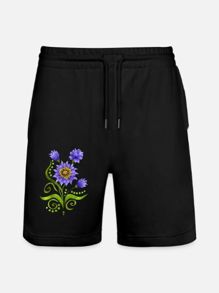 Flowers - Stanley/Stella Trainer Unisex Organic Jogging Shorts - black