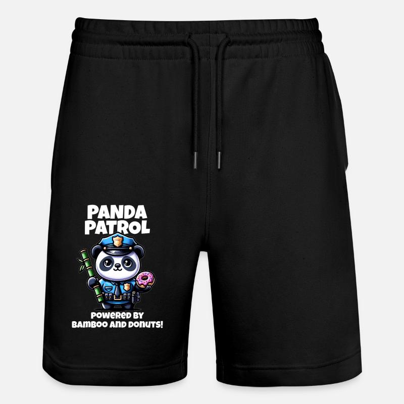 Polizei Panda - Stanley/Stella Unisex Bio Joggingshorts Trainer  - Schwarz