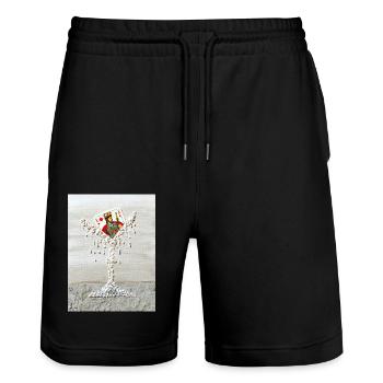 König im Kelch - Stanley/Stella Unisex Bio Joggingshorts Trainer  - Schwarz - Vorne - Nik (191cm) & Marisol (170cm)