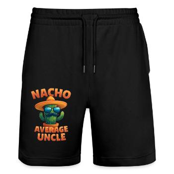 Conception de cactus oncle Nacho Average - Short de jogging bio TRAINER Stanley/Stella unisexe - noir - Devant - Nik (191cm) & Marisol (170cm)