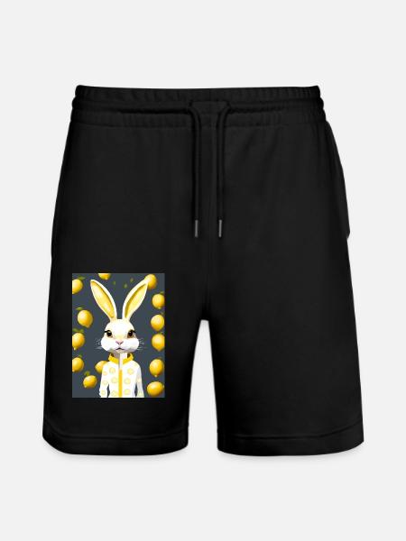 Citrus Bunny, Lemon Pop Glow - Stanley/Stella Trainer Unisex Organic Jogging Shorts - black