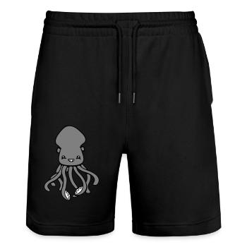 Octopus Octopus Octopus Squid Cute Giant Squid Funny - Stanley/Stella Trainer Unisex Organic Jogging Shorts - black - Front - Nik (191cm) & Marisol (170cm)