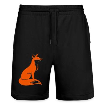 Renard - Short de jogging bio TRAINER Stanley/Stella unisexe - noir - Devant - Nik (191cm) & Marisol (170cm)