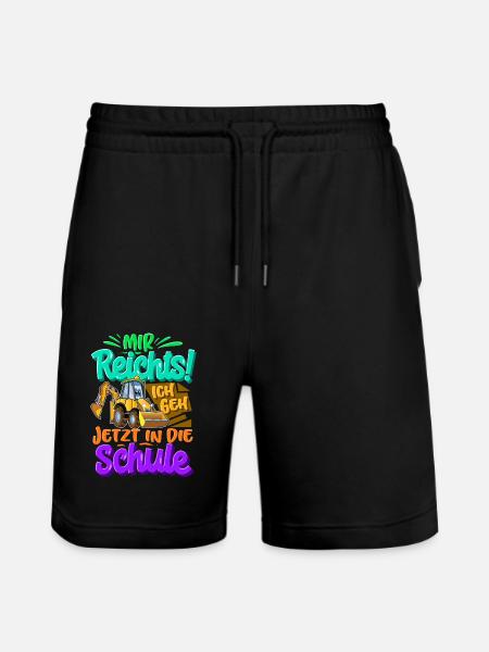 Einschulung Bagger Schulkind - Stanley/Stella Unisex Bio Joggingshorts Trainer  - Schwarz