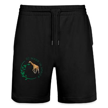 Girafe - Short de jogging bio TRAINER Stanley/Stella unisexe - noir - Devant - Nik (191cm) & Marisol (170cm)