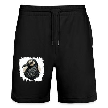 animated film dance humor happy quote - Stanley/Stella Unisex Bio Joggingshorts Trainer  - Schwarz - Vorne - Nik (191cm) & Marisol (170cm)