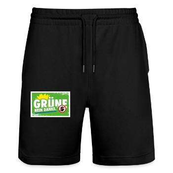 Grüne - Nein Danke. - Stanley/Stella Unisex Bio Joggingshorts Trainer  - Schwarz - Vorne - Nik (191cm) & Marisol (170cm)