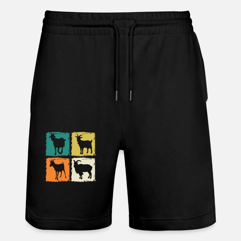 Ziegen - Stanley/Stella Unisex Bio Joggingshorts Trainer  - Schwarz