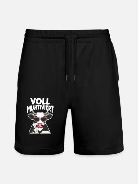 Cow Fully Muhtived - Stanley/Stella Trainer Unisex Organic Jogging Shorts - black