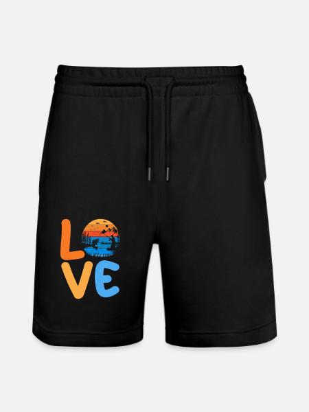 Angler Fishing - Stanley/Stella Trainer Unisex Organic Jogging Shorts - black