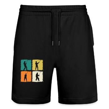Pêche à la ligne - Short de jogging bio TRAINER Stanley/Stella unisexe - noir - Devant - Nik (191cm) & Marisol (170cm)