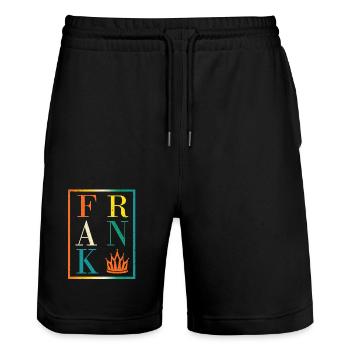Frank - Stanley/Stella Trainer Unisex Organic Jogging Shorts - black - Front - Nik (191cm) & Marisol (170cm)